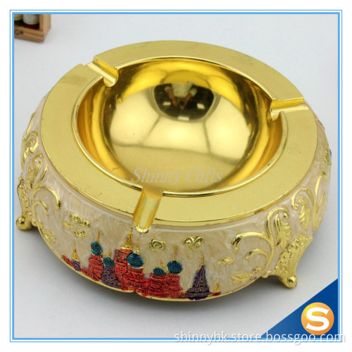 Shinny Gifts Metal Enamel Custom Made Ashtray for Home Decoration